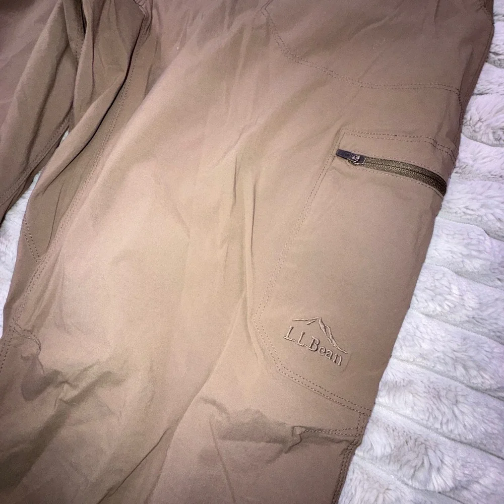 L.L.Bean Cresta Hiking Pants Mens‎ 38x29 Stretch Dark Cinder Tan Utility UPF 50+
